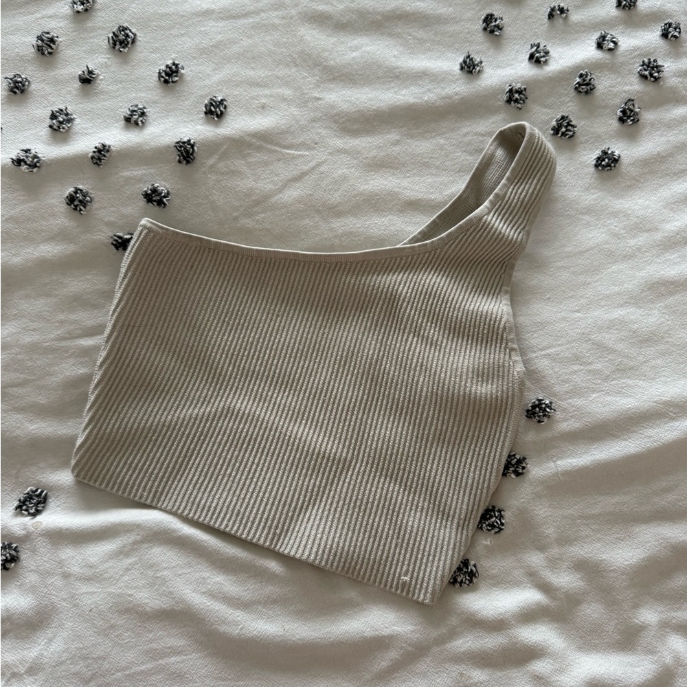 Aritzia Babaton Sculpt Knit One Shoulder Cropped Tank